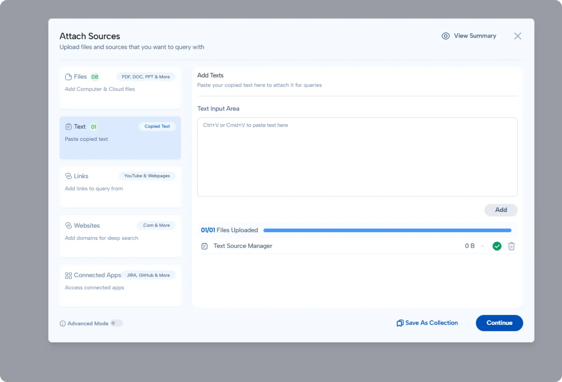 Attached Text Dialog