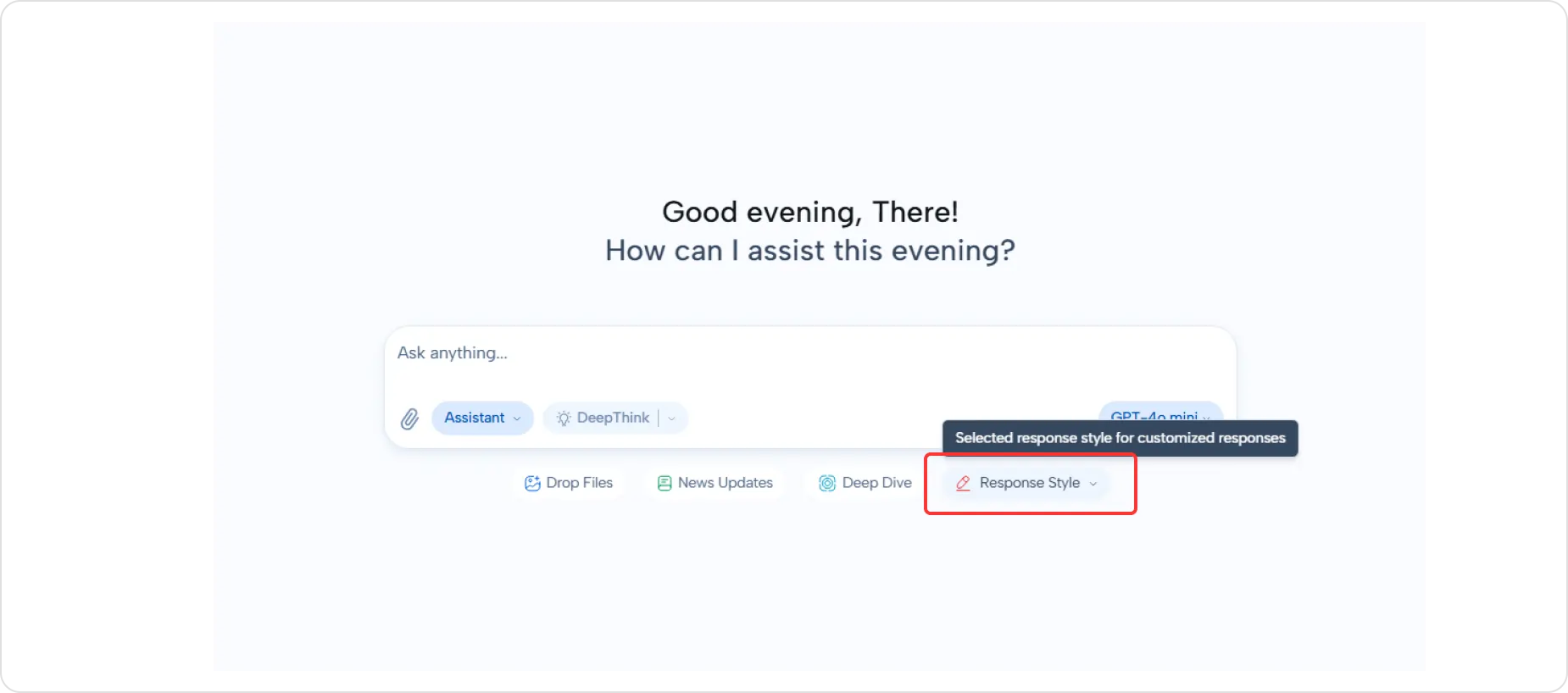 Open Response Style Dialog