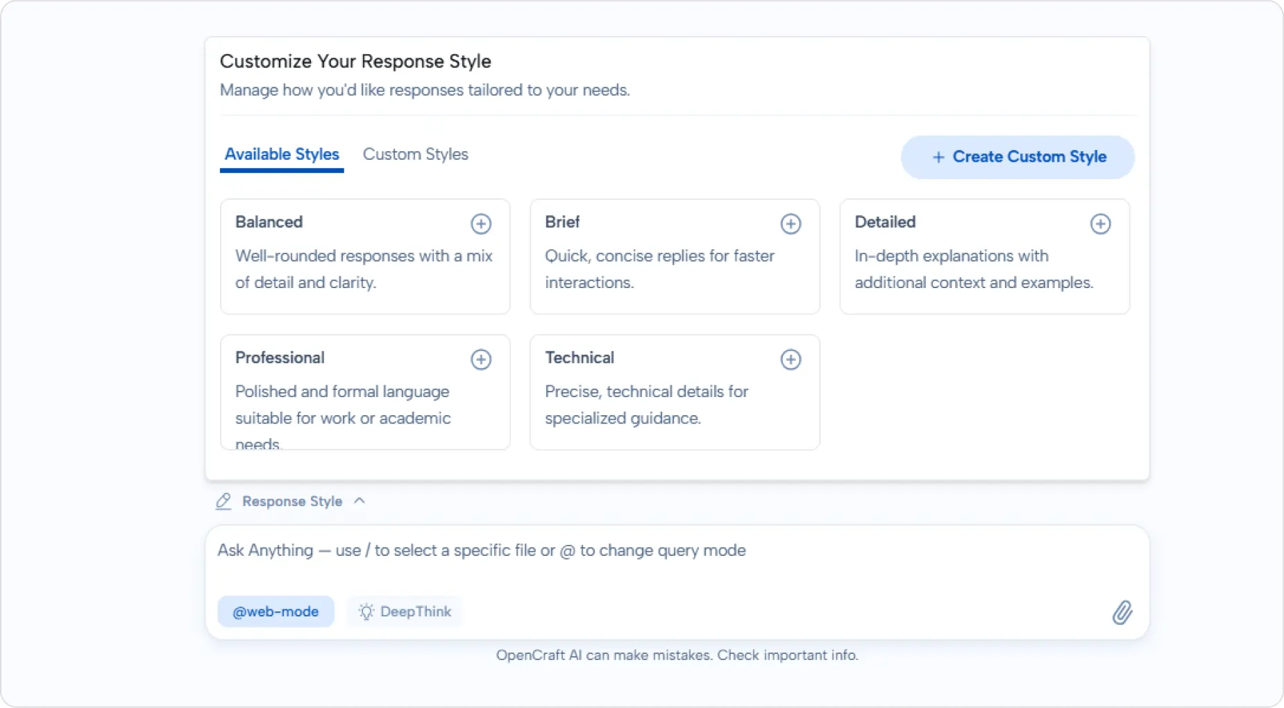 Available Styles Dialog