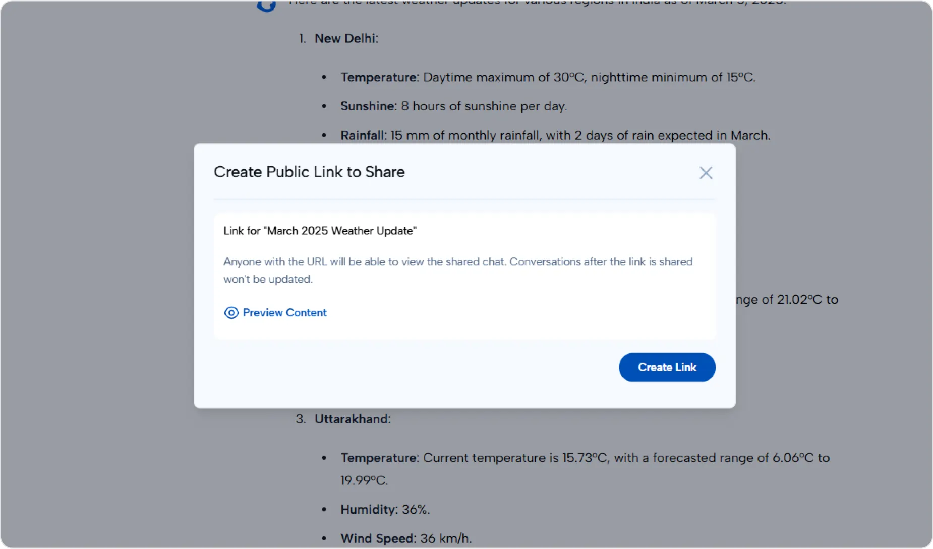 Create Sharable Link